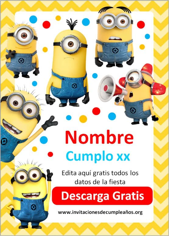 Invitaciones de Minions cumpleaños